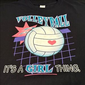 Volleyball “It’s A Girl Thing” Men’s size large black Graphic T-Shirt